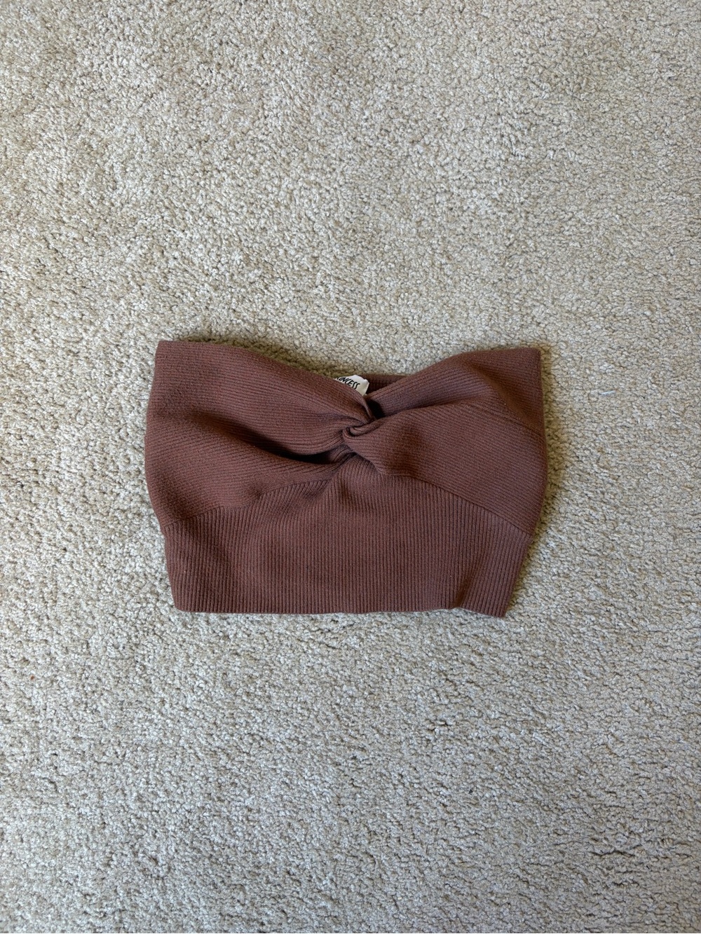 brown knit Princess Polly Curve tube top 🤎